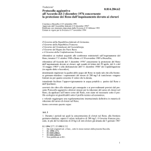 Pro. protezione Reno inquinamento dovuto