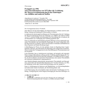 Prot. 1996 Übereink. Meeresverschmutzung