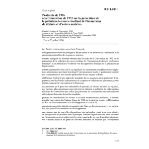 Prot. 1996 Conv. prév.pollution des mers