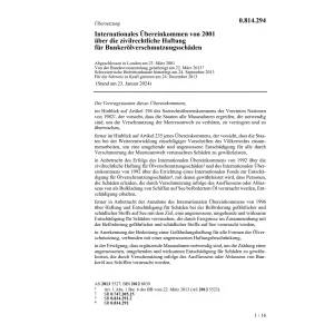 Übereink. Bunkerölverschmutzungsschäden