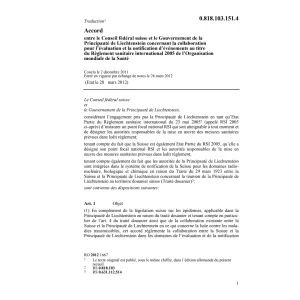Acc. CH-FL Org. mondiale de la Santé