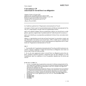 Convention travail forcé ou obligatoire