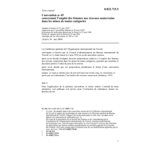 Emploi femmes travaux souterrains