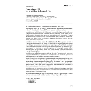 Conv. no 122 la politique de l'emploi