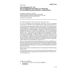 Uebereink. Förderung int. Arbeitsnormen