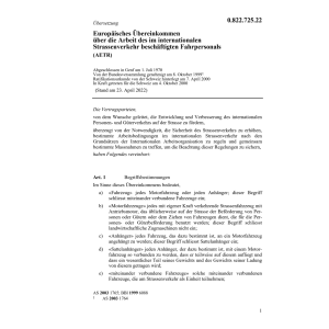 Europ. Uebereinkommen Fahrpersonals AETR