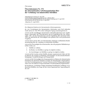 Übereink. Verhütung industr. Störfällen