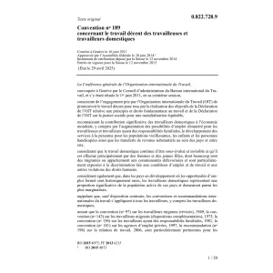 Conv. travail travailleurs domestiques