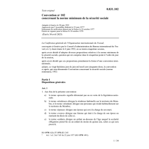 Conv. norme min. de la sécurité sociale