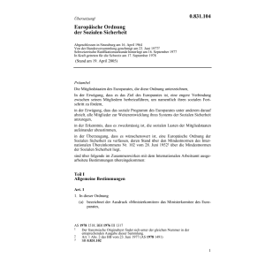Europäische Ordnung Soziale Sicherheit