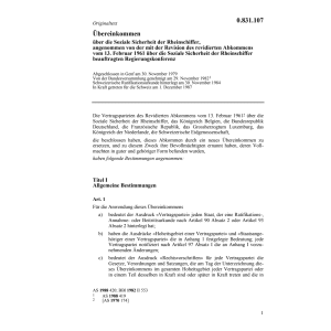 Uebereink. Rheinschiffer soziale Sicherh