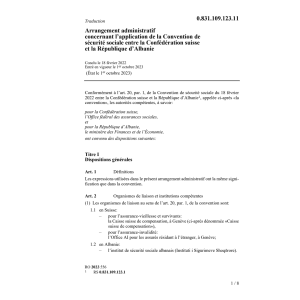 Arrang. application Conf. suisse Albanie