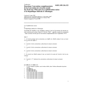 Deuxième Conv.CH-D sécurité sociale