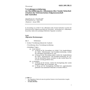 Verwaltungsvereinbarung CH-Australien