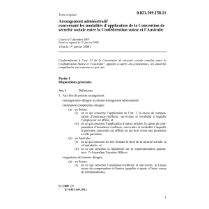 Arrangement administratif CH-Australie