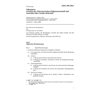 Abk. CH-Australien Soziale Sicherheit