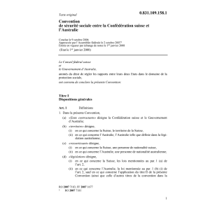 Conv. CH-Australia sécurité sociale