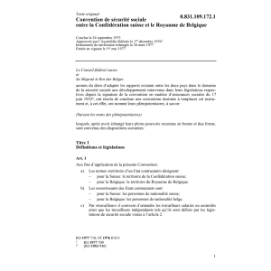 Conv. Belgique, sécurité sociale