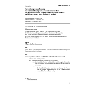 Verwaltungsvereinb. Bosnien Herzegowina
