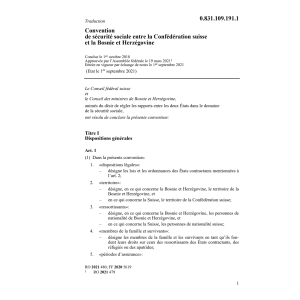 Conv. Suisse, Bosnie et Herzégovine