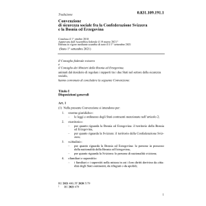 Conv. Svizzera, Bosnia ed Erzegovina