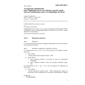 Arrangement adm. sécurité sociale Brésil