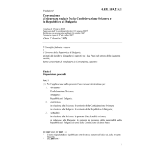 Conv.sicurezza sociale CH-Bulgaria