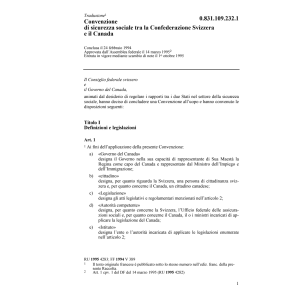 Conv. Canada, sicurezza sociale