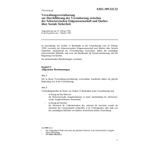 Verw.vereinb. Quebec, Soz. Sicherheit
