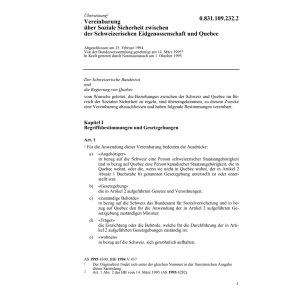 Vereinb. Quebec, Soziale Sicherheit