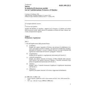 Intesa Quebec, sicurezza sociale