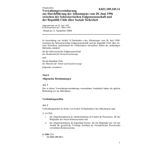 Verw. Schweiz-Chile Soziale Sicherheit