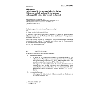 Abk. 30.9.15 CH/China soz. Sicherheit