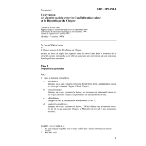 Con. sécurité sociale / Suisse Chypre