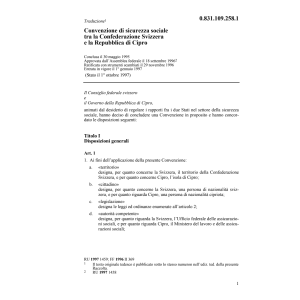 Con. sicurezza sociale/Svizzera Cipro
