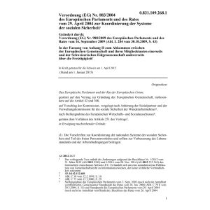 V EG 883/2004 sozialen Sicherheit