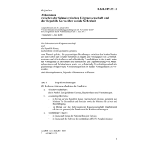 Abk. CH-Korea soziale Sicherheit