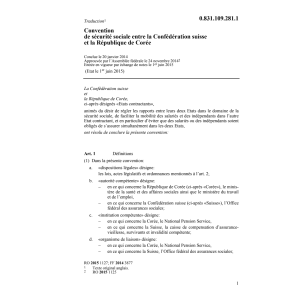 Conv. sécurité sociale CH-Corée