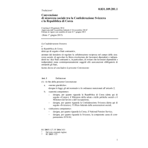 Conv. CH-Corea sicurezza sociale
