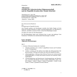 Abk. Soziale Sicherheit/Schweiz Kroatien