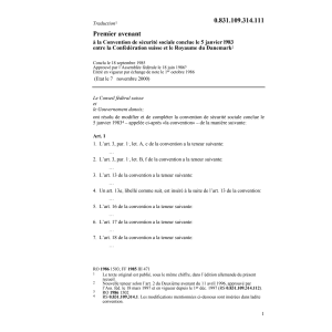 1er avenant sécurité sociale Danemark