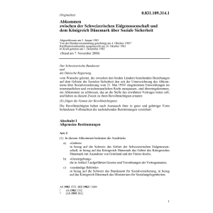 Abk. Schweiz-Dänemark/Soziale Sicherheit