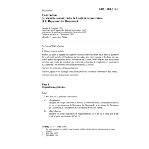 Conv. sécurité sociale Suisse/Danemark