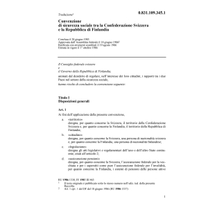 Conv. Finlandia, sicurezza sociale