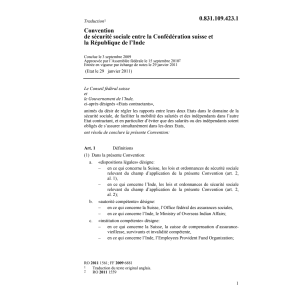 Conv. sécurité sociale Rép. l'Inde