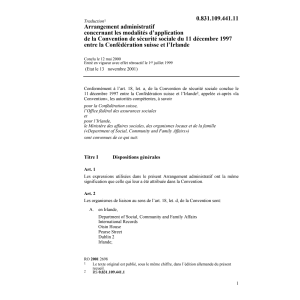 Arrangement admin.12 mai 2000 CH-Irlande