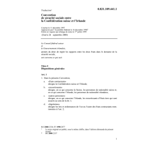 Conv. Irlande, Assurances sociales