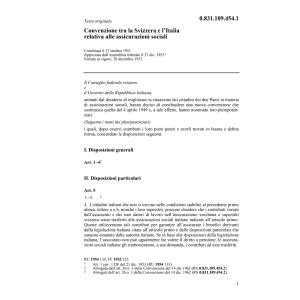 Conv. Italia, assicurazioni sociali