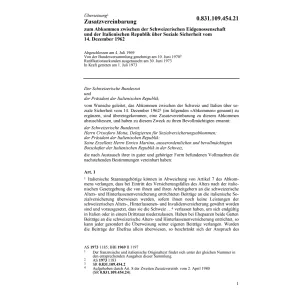 Zusatzvereinb. Italien, soz. Sicherheit