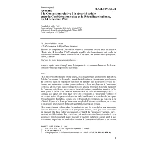 Conv. Italie, sécurité sociale